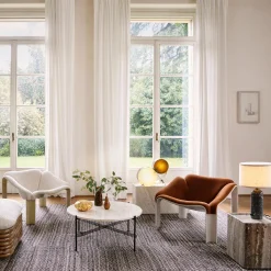 F300 Lounge Chair, alabaster white/Alpaca Alto 021