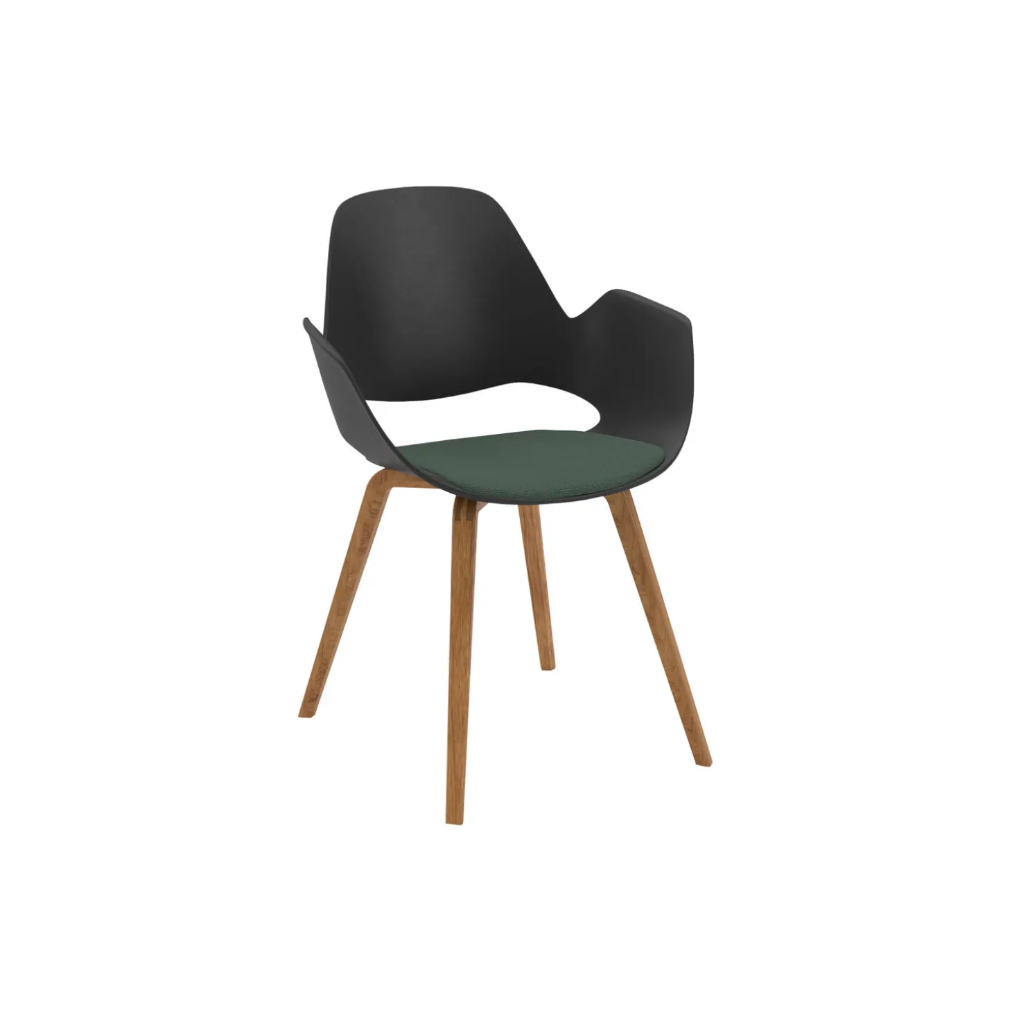 FALK stol med armlæn, dark green