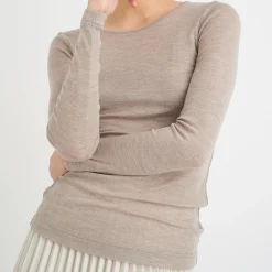 FangIW T-Shirt LS, oatmeal melange