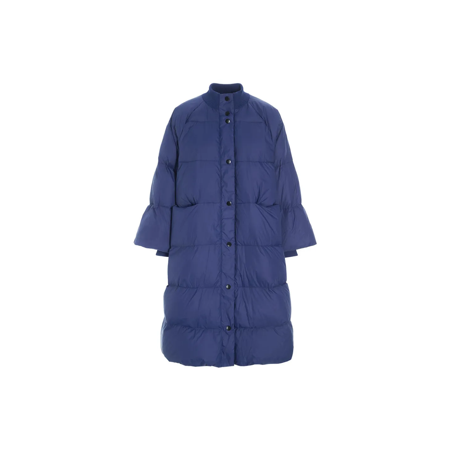 Feather down frakke med knapper, twilight blue
