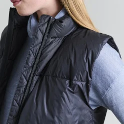 Feather down kort vest, black