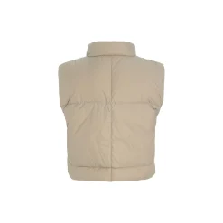 Feather down kort vest, stone