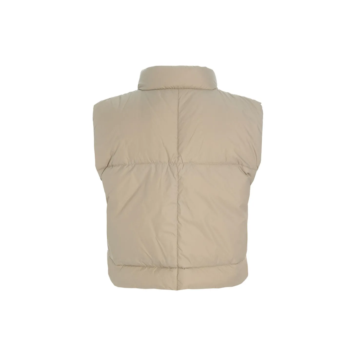 Feather down kort vest, stone