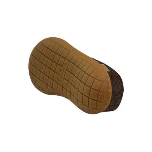 Filttøffel med naturgummisål, naturbrun