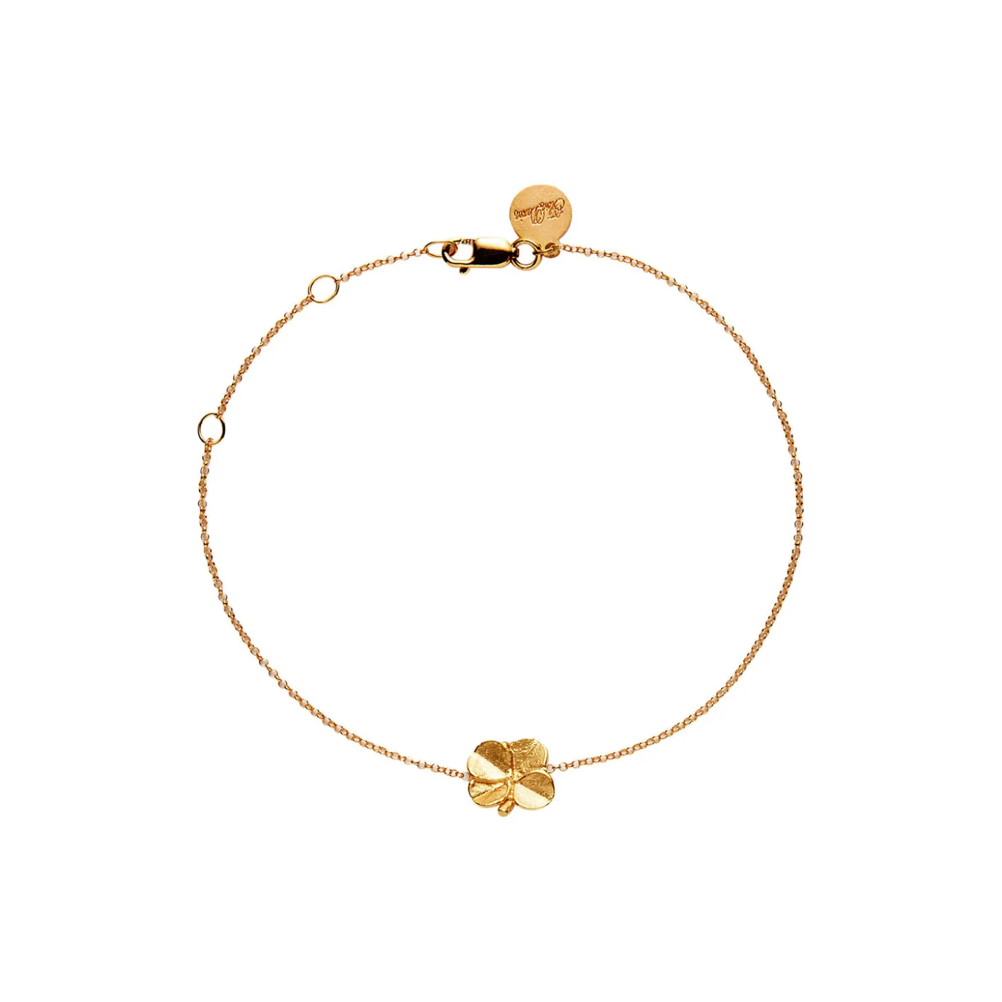 Firkløver armbånd, forgyldt