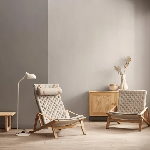 FK11 Plico loungestol, hvidolieret eg/natur