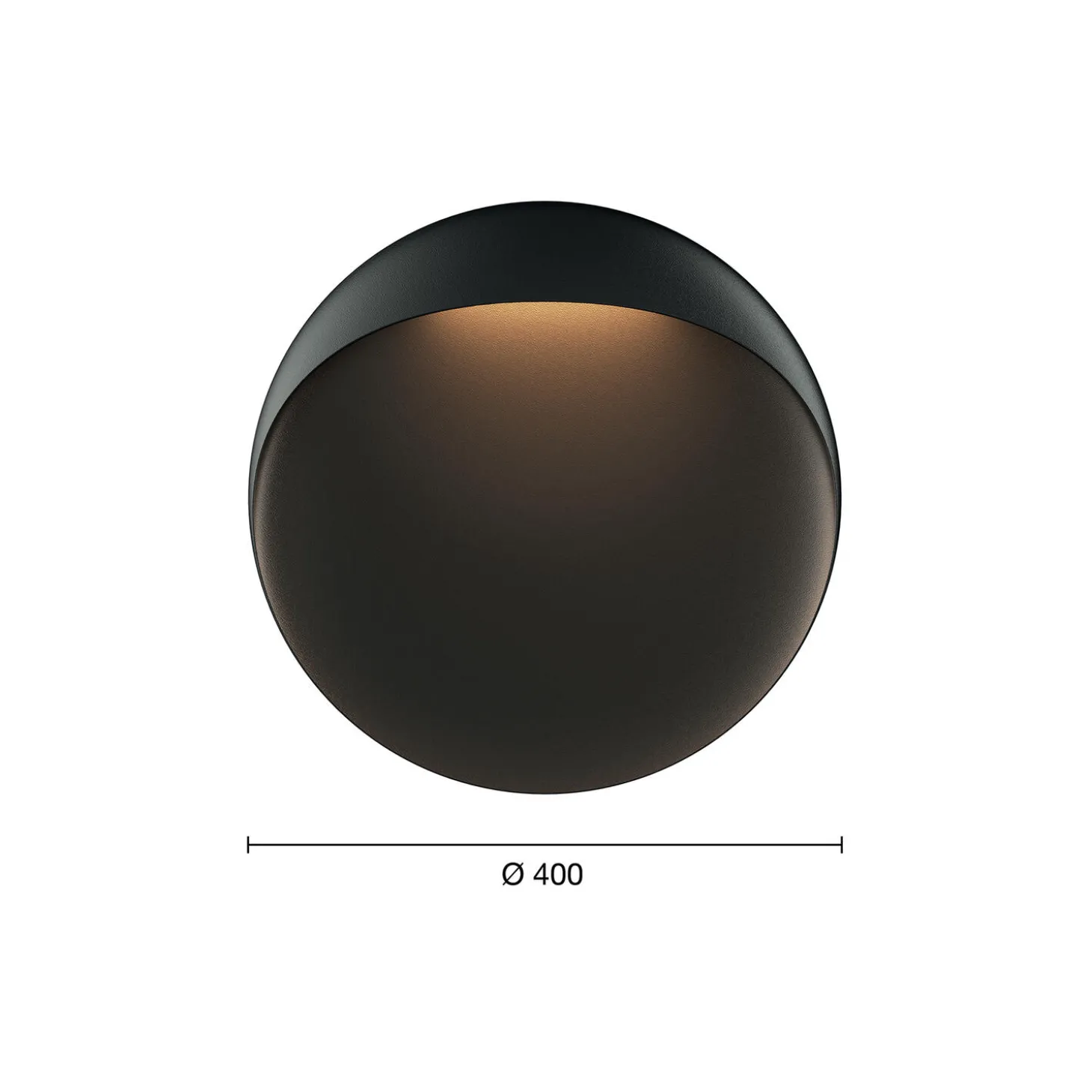 Flindt væglampe Ø 40, black texture