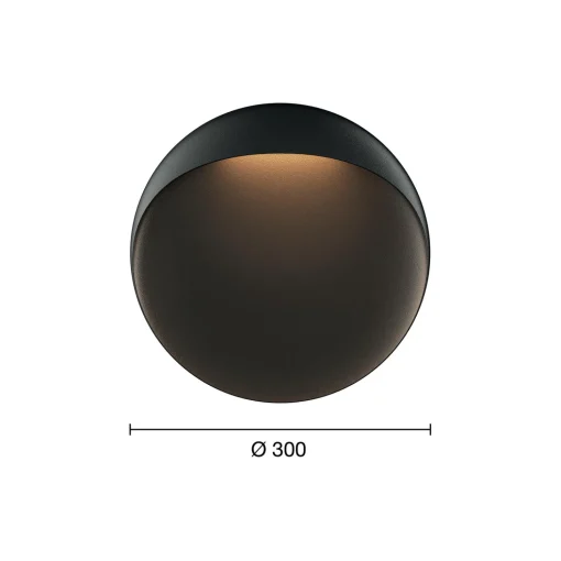 Flindt væglampe Ø 30, black texture