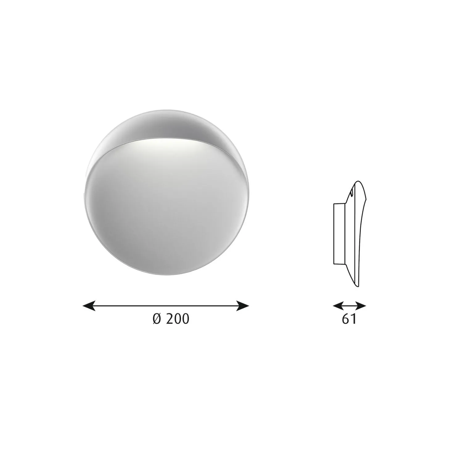 Flindt væglampe S, aluminium