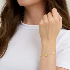 Florence armbånd m. vedhæng, guldbelagt