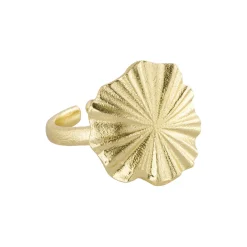 Florence ring m. rund top, guldbelagt