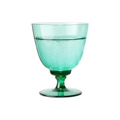 Flow glas på fod, emerald green