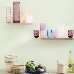 Flow Longdrink, pink w red stripes