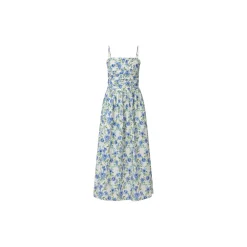 Flower Midi Dress, palace blue