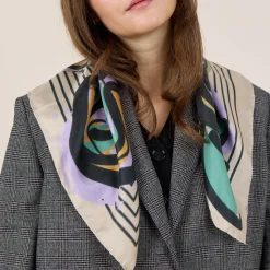 FLOWER POP Scarf, sand/black