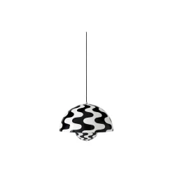 Flowerpot VP2 Pendant, black & white pattern