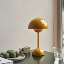 Flowerpot VP9 Portable Table Lamp, mustard