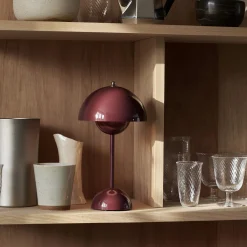 Flowerpot VP9 Portable Table Lamp, dark plum