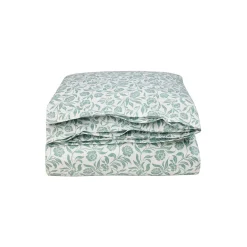 Flowers Cotton Sateen Bed Set, white/eucalyptus