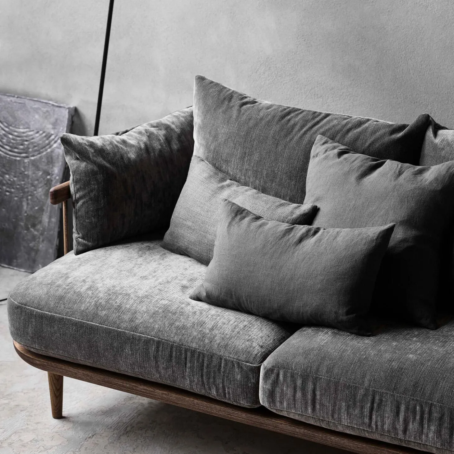 Fly SC3 2-seater Sofa, Hot Madison 093/smoked oiled oak