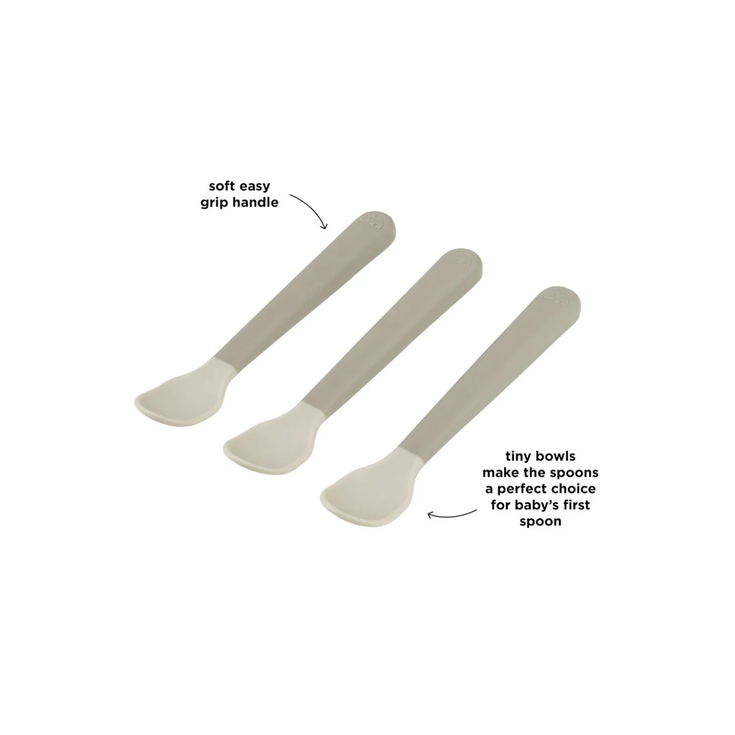 Foodie Easy-grip babyske 3-pak, sand