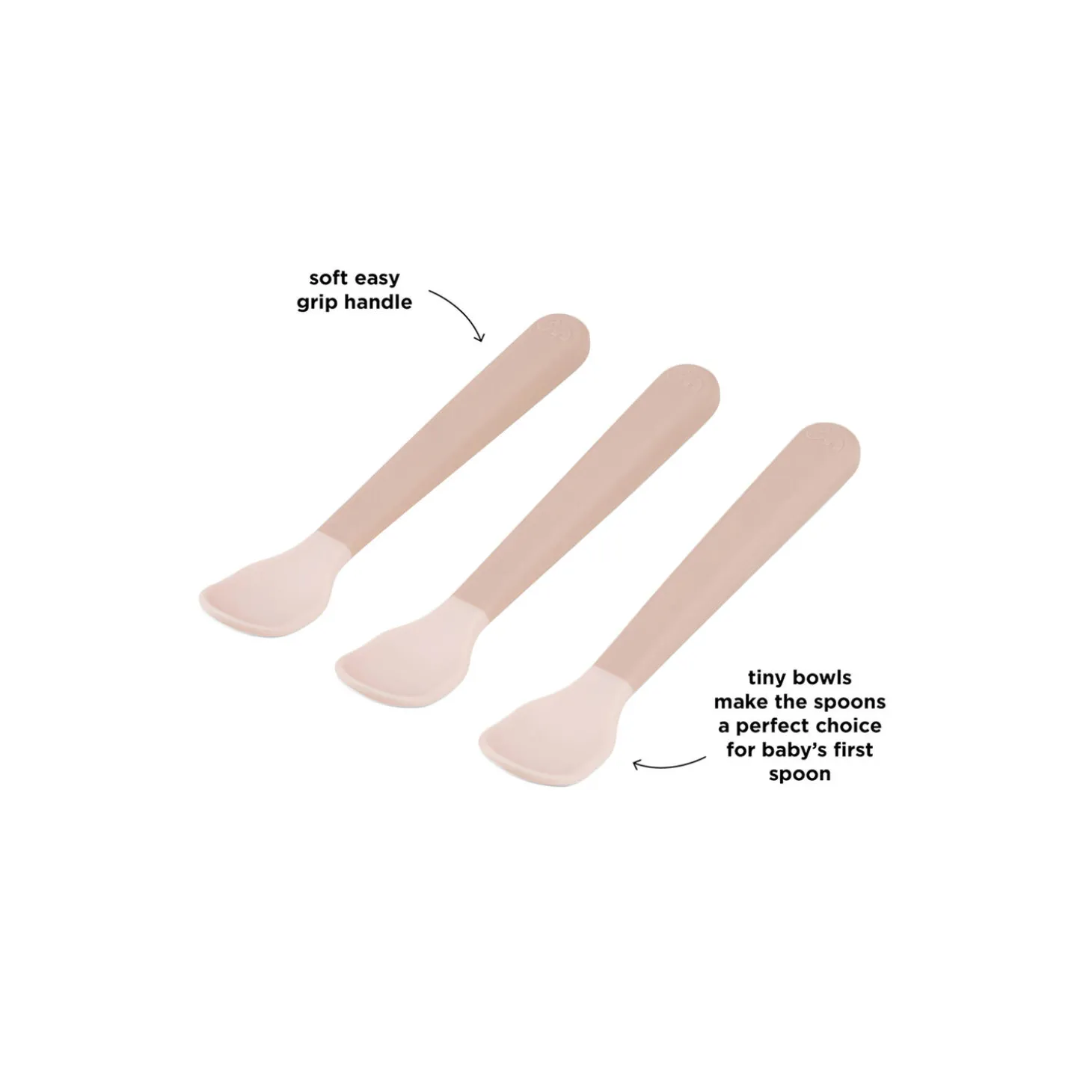 Foodie Easy-grip babyske 3-pak, powder