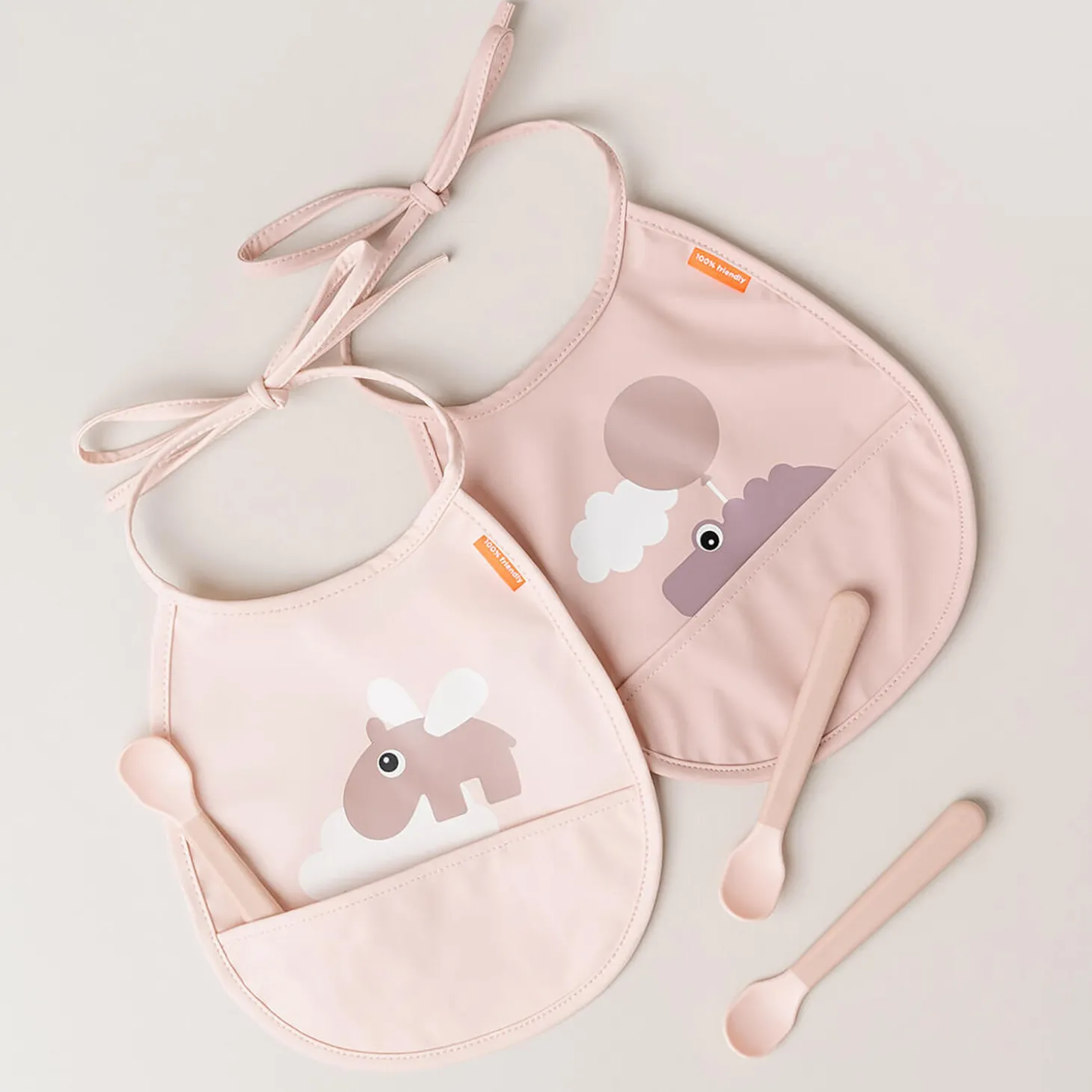 Foodie Easy-grip babyske 3-pak, powder
