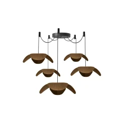 Forget Me Not Cluster 5 Pendant, dark oak