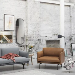 Framed Mirror, dark green/clear