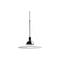 Frisbi loftlampe, sort/stål
