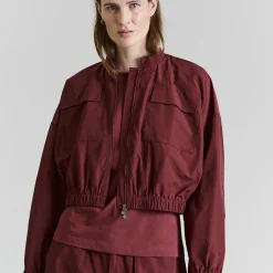 Fukkura poplin bomber jakke, maroon
