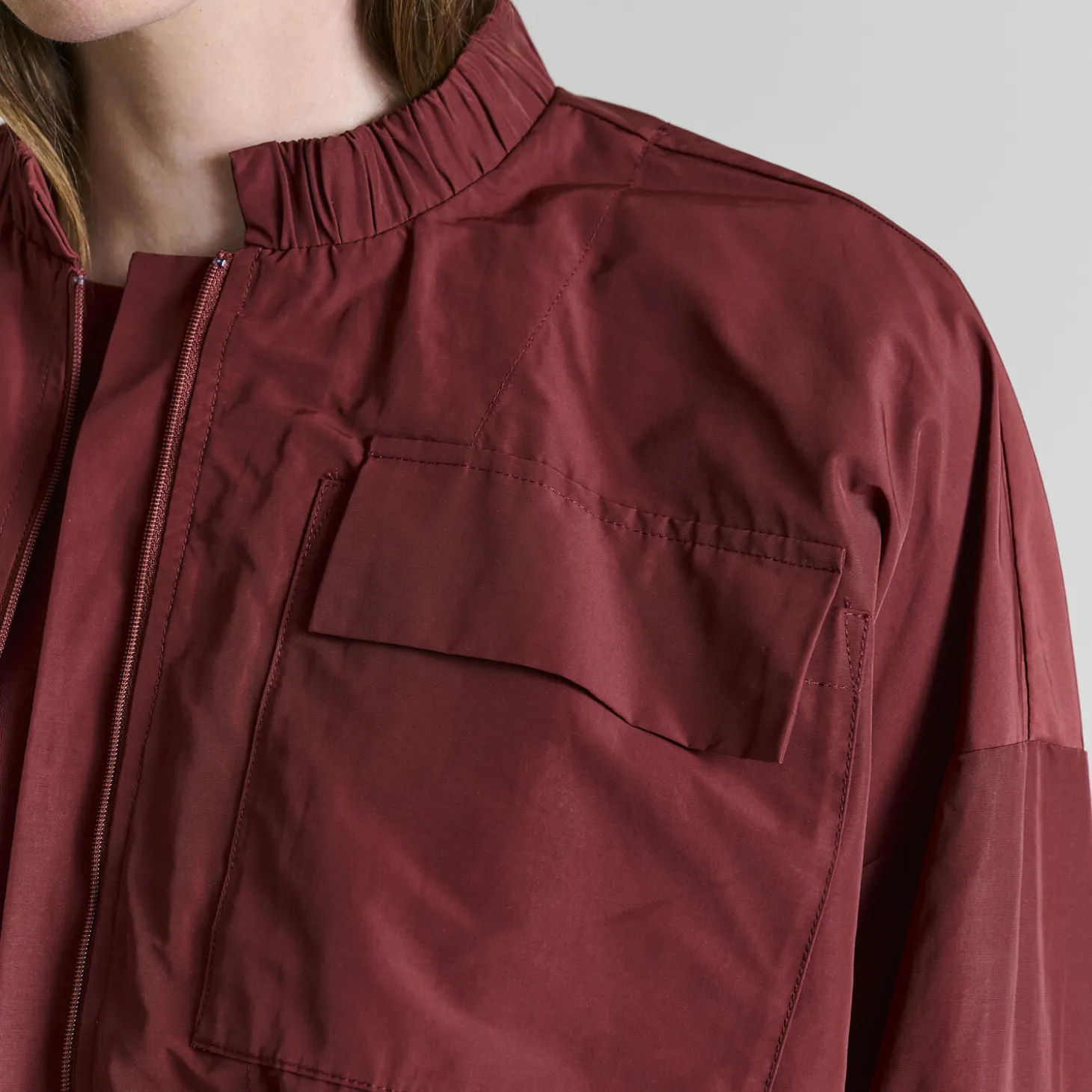 Fukkura poplin bomber jakke, maroon