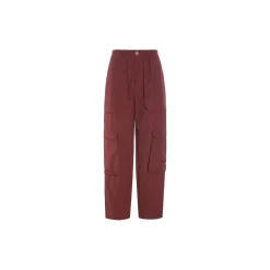 Fukkura poplin lommebukser, maroon