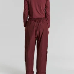 Fukkura poplin lommebukser, maroon