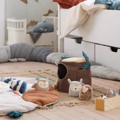 Gemmeleg træstub aktivitetslegetøj, brown