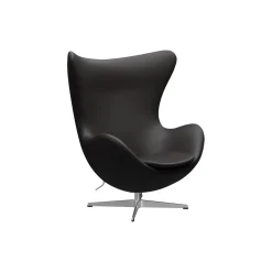 Ægget™ 3316 loungestol, Aura black brown/satin brushed aluminium