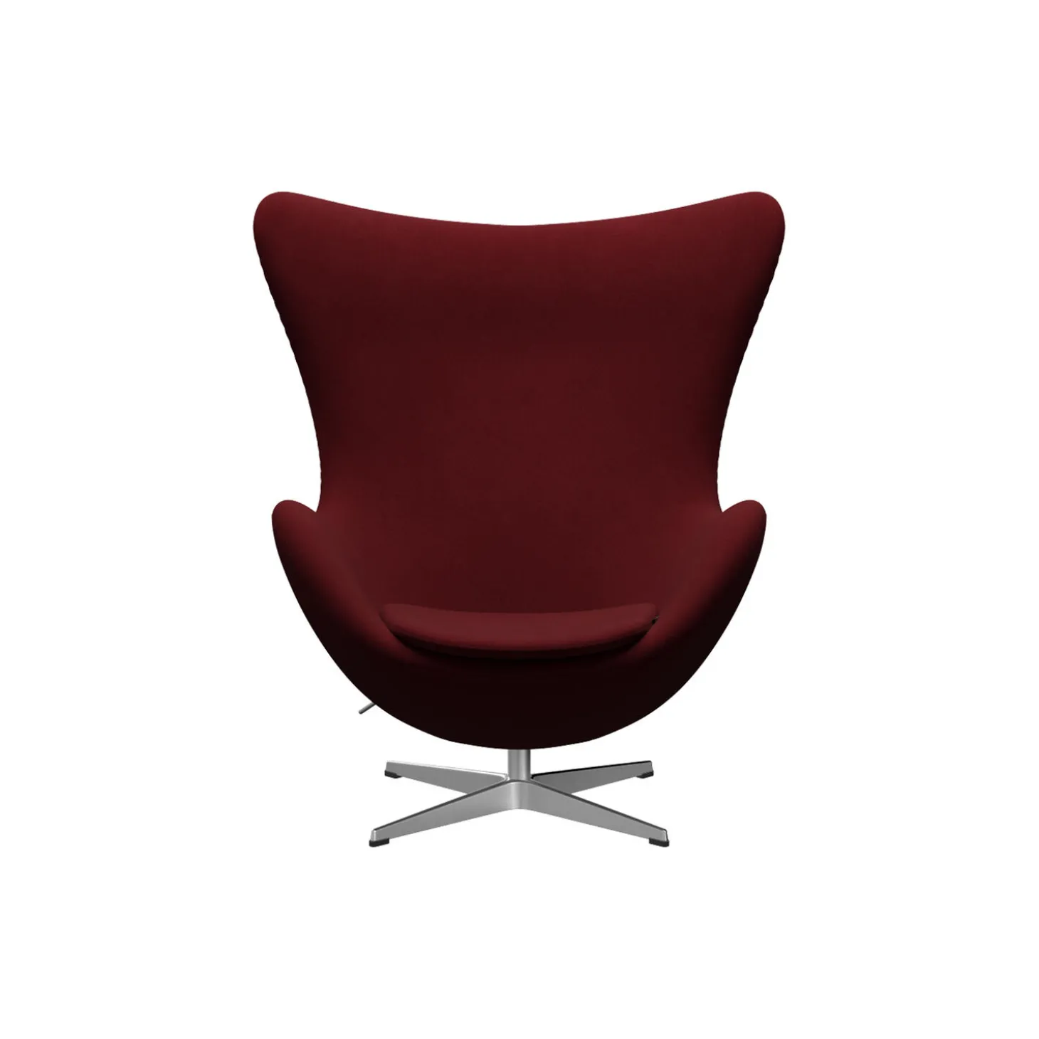 Ægget™ 3316 loungestol, Christianshavn 1140 red uni/satin brushed aluminium