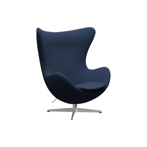 Ægget™ 3316 loungestol, Christianshavn 1155 dark blue/satin brushed aluminium