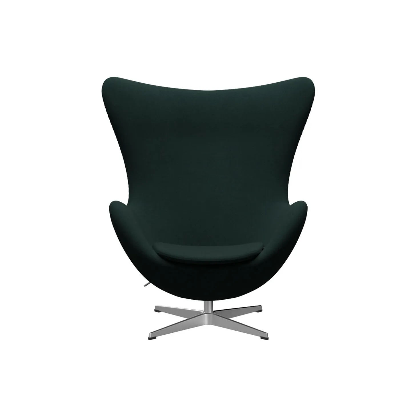 Ægget™ 3316 loungestol, Christianshavn 1161 dark green/satin brushed aluminium