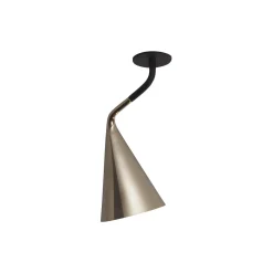 GORDON loftlampe, mat sort/børstet messing