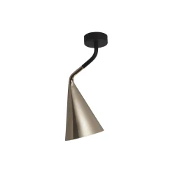 GORDON loftlampe, mat sort/børstet messing