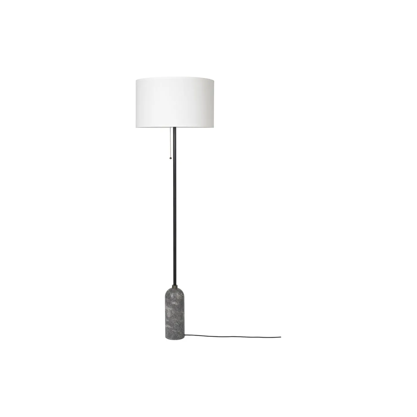 Gravity Floor Lamp, grey marble/white
