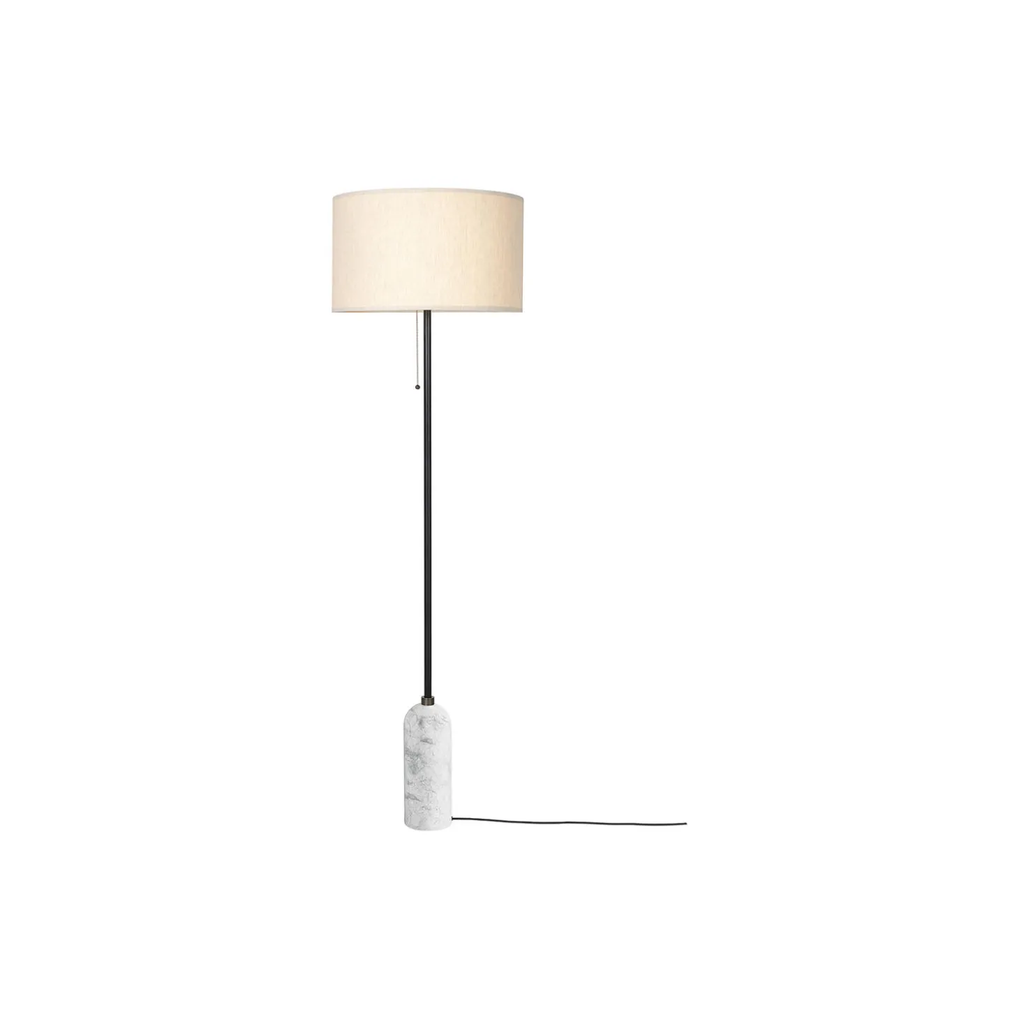 Gravity Floor Lamp, white marble/canvas