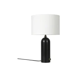 Gravity Table Lamp, blackened steel/white