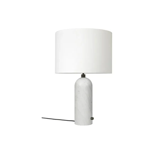 Gravity Table Lamp, white marble/white