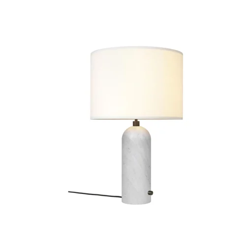 Gravity Table Lamp, white marble/white