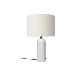 Gravity Table Lamp, white marble/canvas