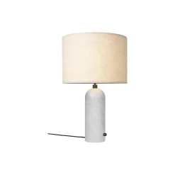 Gravity Table Lamp, white marble/canvas