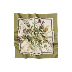 Green Flora silketørklæde