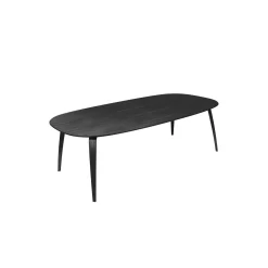 GUBI Elliptical Dining Table, black stained ash